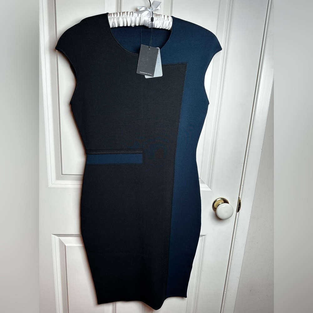 Alexander Wang Black and Navy Midi Dress